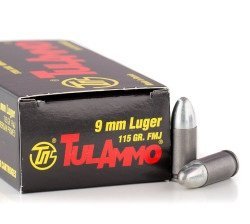 50 Rounds of 9mm Ammo by Tula – 115gr FMJ