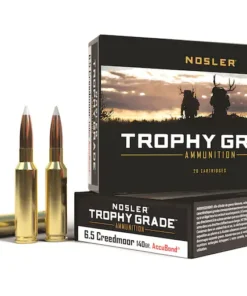 Nosler Trophy Grade 6.5 Creedmoor Ammo 140 Grain Nosler AccuBond Bonded Polymer Tip Box of 20