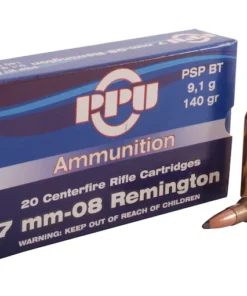 Prvi Partizan Ammunition 7mm-08 ammo Remington 140 Grain Pointed Soft Point Boat Tail Box of 20