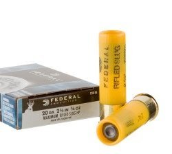 5 Rounds of 20ga Ammo by Federal – 3/4 ounce Rifled Slug