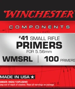 Winchester Small Rifle 5.56mm NATO-Spec Military Primers #41 Box of 1000 (10 Trays of 100)
