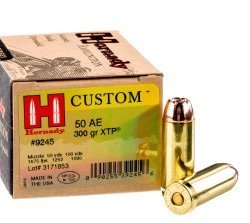 20 Rounds of .50 AE Ammo by Hornady – 300 gr JHP