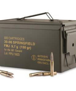 PPU M1 Garand Ammo, .30-06 Springfield, FMJ, 150 Grain, 500 Rounds with Can