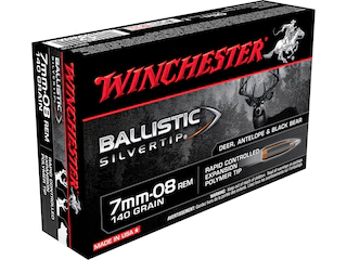Winchester Ballistic Silvertip 7mm-08 Remington Ammo 140 Grain Polymer Tip Box of 20