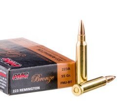 20 Rounds of .223 Ammo by PMC – 55gr FMJBT