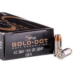 50 Rounds of .40 S&W Ammo by Speer Gold Dot LE – 165gr JHP