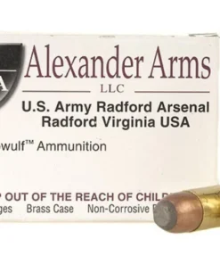 Alexander Arms 50 Beowulf ammo 400 Grain Hawk Jacketed Flat Point Box of 20
