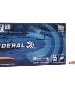 Buy Federal Varmint & Predator Ammunition 22-250 ammo 55 Grain Hornady V-MAX at best price.