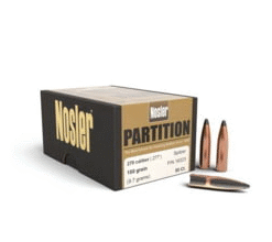 Nosler .270 Winchester Partition 130 grain Brass Cased Rifle Ammunition 61024 Caliber: .270 Winchester, Number of Rounds: 20, w/ Free S&H