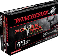 Winchester POWER MAX BONDED .270 Winchester 130 grain Bonded Rapid Expansion Protected Hollow Point Centerfire Rifle Ammunition X2705BP Caliber: .270 Winchester, Number of Rounds: 20,